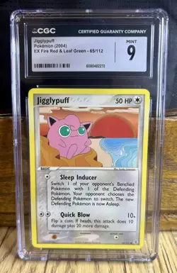 Jigglypuff (CGC Graded Mint 9) Fire Red & Leaf Green 65/112 Pokemon Card (2004) - Image 1