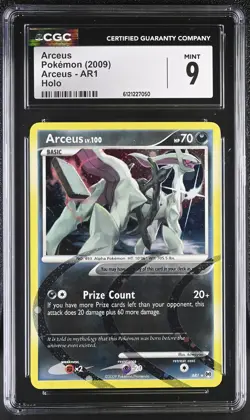 CGC 9 MINT Arceus 2009 Arceus AR1 Holo Pokemon Card - Image 1