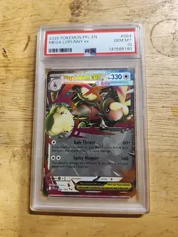 Mega Lopunny EX 084/094 Psa 10 Phantasmal Flames Graded Pokemon Card - Image 1