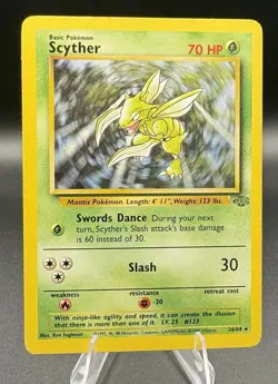 Pokemon Scyther 26/64 Jungle Rare Unlimited Regular 1999 Card Moderately Played - Image 1