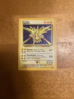 Zapdos 16/102 1999 Base Set Holo Pokemon Card - Near Mint Condition - Image 1