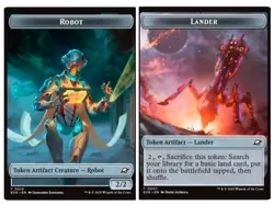 Robot Lander Token (FOIL) | MTG EOE | Double Sided Artifact Token | NEW NM+ - Image 1