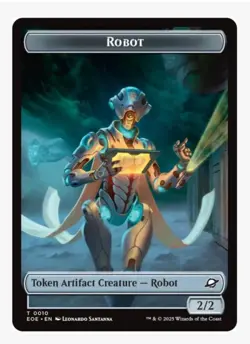 Robot Lander Token (FOIL) | MTG EOE | Double Sided Artifact Token | NEW NM+ - Image 2