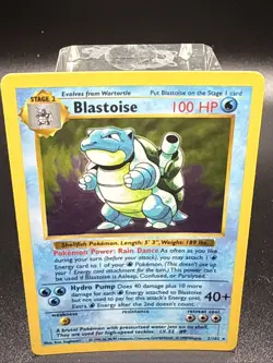 Pokemon TCG Blastoise Holo Shadowless Rare Card Base Set 2/102 - Image 2