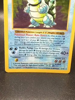 Pokemon TCG Blastoise Holo Shadowless Rare Card Base Set 2/102 - Image 3