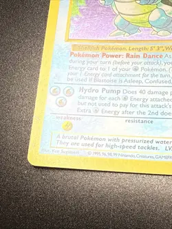 Pokemon TCG Blastoise Holo Shadowless Rare Card Base Set 2/102 - Image 4