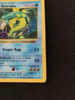 1999 POKEMON TCG GYARADOS HOLO BASE SET SHADOWLESS RARE 6/102 HOLO NM MINT - Image 4