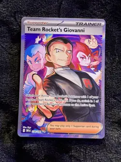 Pokemon Team Rocket's Giovanni Trainer Full Art Holo 238/182 Destined Rivals - Image 1