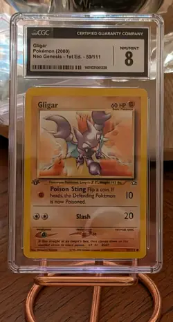 2000 Pokemon TCG Gligar 59/111 Neo Genesis 1st Edition CGC 8 - Image 1