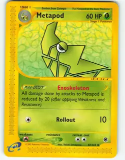 Metapod - 87/165 Expedition Base Set - Pokemon TCG - 2002 - Image 1