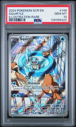 2024 POKEMON SCR EN-STELLAR CROWN ILLUSTRATION RARE #148 SQUIRTLE PSA 10 - Image 1