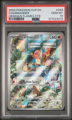 🔥 2023 POKEMON SCARLET AND VIOLET OBSIDIAN FLAMES CHARMANDER #044 ETB PSA 10 🔥 - Image 1