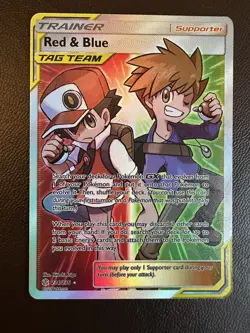 Red & Blue Tag Team 234/236 Pokemon TCG Full Art Trainer Cosmic Eclipse MINT - Image 1