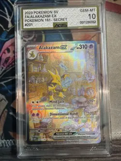 Pokemon TCG Scarlet And Violet 151 Alakazam EX SIR 201/165 AGS Gem Mint 10 - Image 1