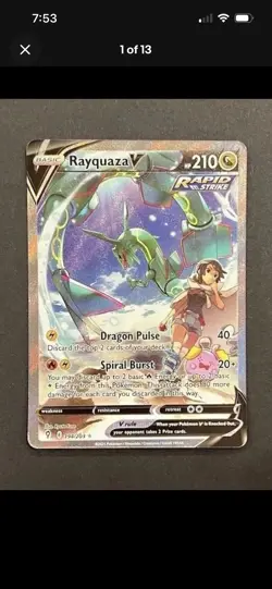 Pokemon Rayquaza V Alt Art + Pikachu Eevee Vaporeon Abomasnow + Mewtwo V Lot NM - Image 1