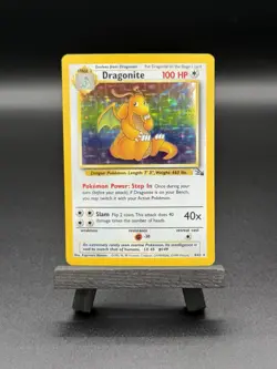 [NM/Mint] Pokemon Dragonite Fossil Holo Unlimited #4 - Vintage WOTC Very Clean - Image 1