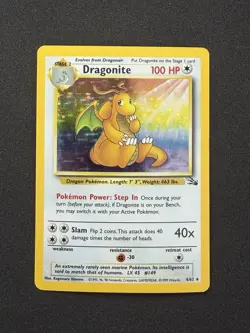 [NM/Mint] Pokemon Dragonite Fossil Holo Unlimited #4 - Vintage WOTC Very Clean - Image 4