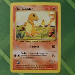 Charmander 46/102 Base Set Regular 1999 Unlimited Pokemon LP - Image 1
