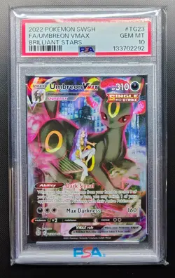 PSA 10 Gem Mint Umbreon VMAX TG23/TG30 Trainer Gallery Brilliant Stars Pokemon - Image 1