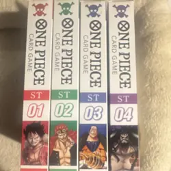 Bandai One Piece Card Game English Starter Deck Set ST01-ST04 PRE-Errata Version - Image 1