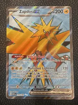 Zapdos ex 192/165 SV151 Full Art Holo Pokemon Card Scarlet & Violet 151 NM - Image 2
