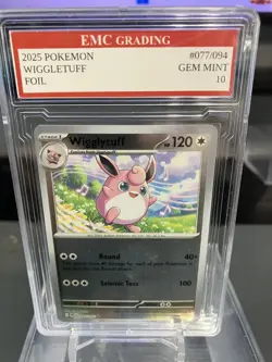 WIGGLYTUFF 077/094 RARE FOIL Pokemon 2025 Card GRADED 10 MINT TCG CCG - Image 1