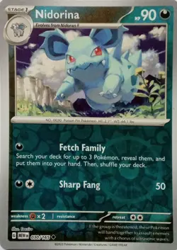 030/165 NIDORINA REVERSE HOLO SCARLET & VIOLET 151 POKEMON CARD - Image 1