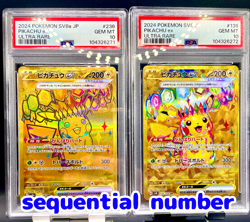 PSA 10 Pokemon Card Pikachu ex UR 136/106 sv8 236/187 sequential set Japanese - Image 1