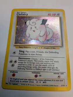 Clefairy 5/102 Holo Rare Base Set Pokemon Card - Image 1