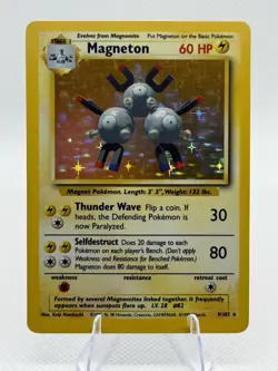 Pokemon TCG Magneton Base Set Holo Rare Card 9/102 - Image 1