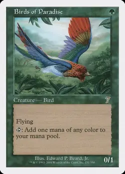 7th Edition MTG 1 Birds of Paradise Magic - Image 1