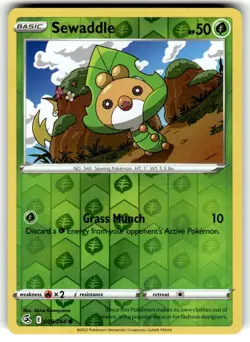 Pokemon - Sewaddle - 009/264 - Reverse Holo - Fusion Strike - NM - Image 1