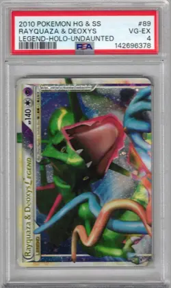 2010 POKEMON HEARTGOLD SOULSILVER 89 RAYQUAZA & DEOXYS UNDAUNTED NEW SLAB PSA 4 - Image 1