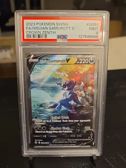 Fa/Hisuian Samurott V Pokemon Sword A24.99nd Shield Crown Zenith GG51 NM PSA 9 - Image 1