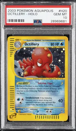 2003 POKEMON AQUAPOLIS #H20 OCTILLERY-HOLO PSA 10 - Image 1