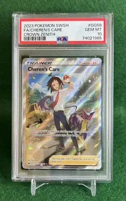 2023 Pokemon SWSH Full Art Cheren’s Care Crown Zenith #GG58/GG/70 PSA GEM MT 10 - Image 1