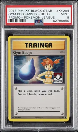 2016 POKEMON XY BLACK STAR PROMO POKEMON LEAGUE GYM BADGE-MISTY-HOLO PSA 9 - Image 1