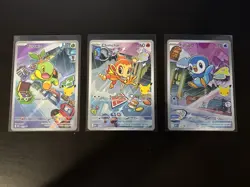 Pokemon TCG - First Partner Illustration Promo Set - Turtwig, Chimchar & Piplup - Image 1