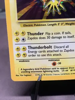 Pokemon TCG Zapdos 16/102 Base Set Unlimited Holo Rare WOTC VTG 1999 NM-/LP+ - Image 5