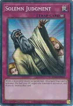 Yugioh! LP Solemn Judgment - MAZE-EN063 - Collector's Rare - 1st Edition Lightly - Image 1