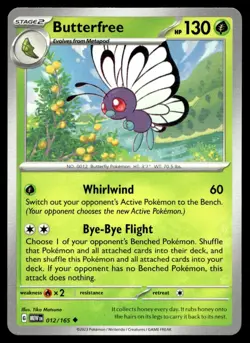 Butterfree 12/165 Pokemon Card Scarlet & Violet 151 Uncmn 130 HP LP R11 - Image 1