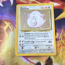 Chansey 3/102 Base Set Holo Rare 120 HP English Pokemon TCG Card - Image 1