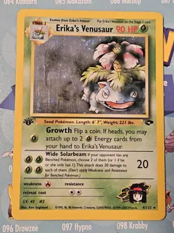 Pokemon TCG Erika's Venusaur 1st Edition Swirl 4/132 Gym Challenge Holo Card - Image 1
