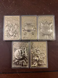 5 Pokemon 24K Gold Card with/Charizard 1999 Burger King Limited Edition L32 - Image 1