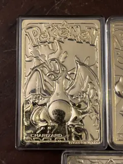 5 Pokemon 24K Gold Card with/Charizard 1999 Burger King Limited Edition L32 - Image 2