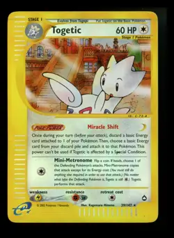 #2 Togetic 39/147 Aquapolis 2002 Reverse Rare Holo e-Series Pokemon Card TCG - Image 1