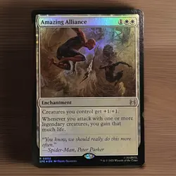 MTG Amazing Alliance 0002 Marvel Spider-Man Foil NM Enchantnent - Image 1