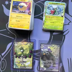 Pokemon TCG Destined Rivals 100+ Card Bundle Arvens Mabosstiff 218 Arbolivia 207 - Image 1