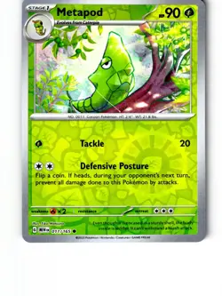 Metapod 011/165 Common 151 Pokemon Reverse Holo Lightly Played - Image 1