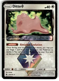 Ditto Prism Star - Pokemon SM Lost Thunder 154/214 Prism Star Ultra Rare Holo MP - Image 1